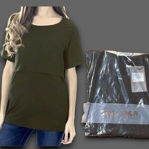 SMALLSHOW Women's Size XL Green NURSING Blouse Top Shirt - New in Package